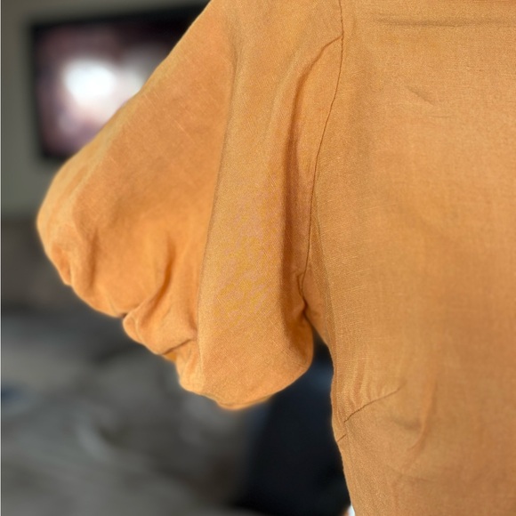 Astr Mustard Puff Sleeve Midi Dress - Picture 11 of 16